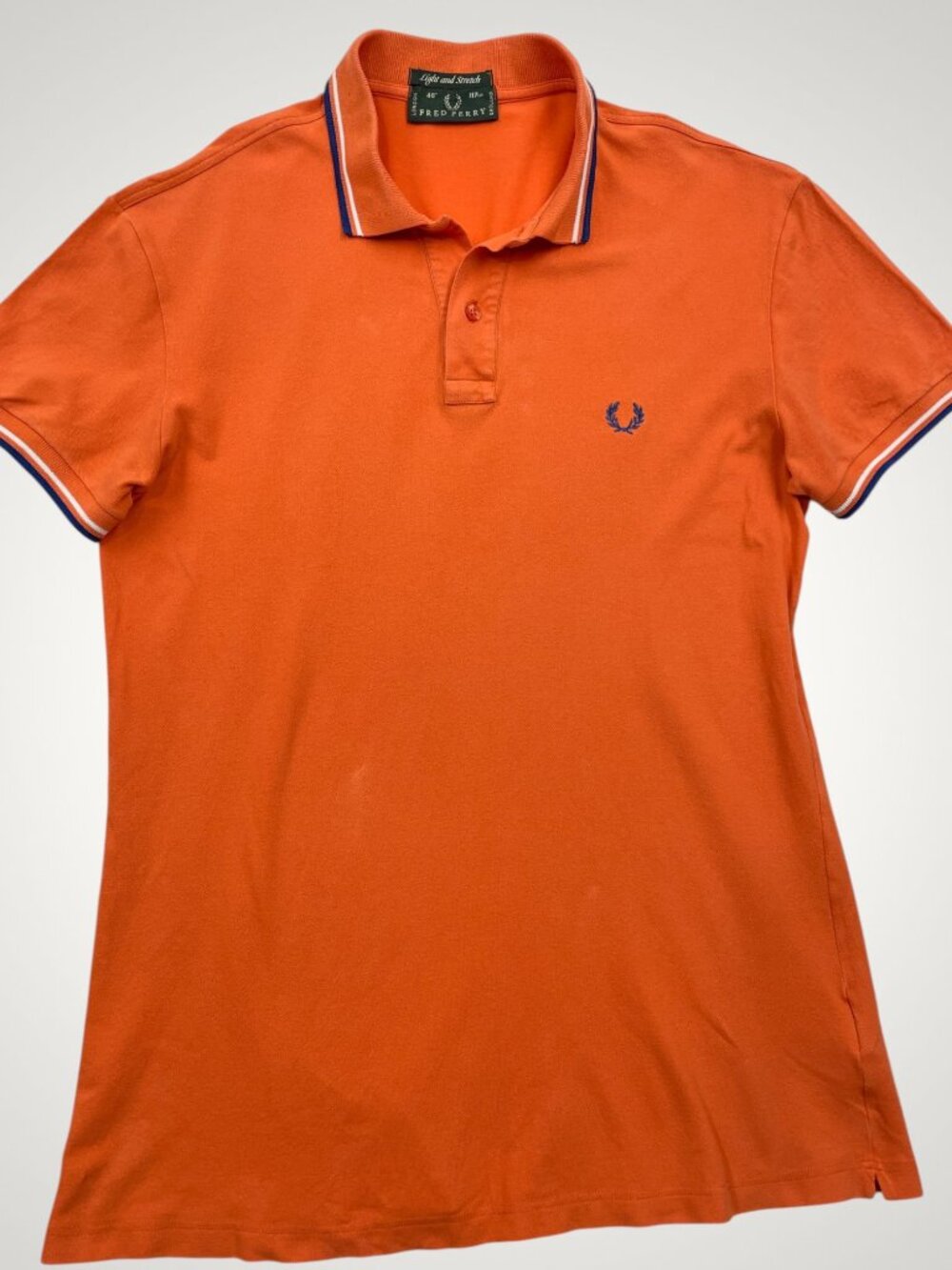 Fred Perry Light & Stretch ITALY Beta S.P.A Orange Polo Shirt Men's 46 Fits XL